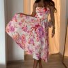 Lou Women's Fashion Donatella - Skirt + Bralet Set With Corset Neckline In Floral Pattern Wholesale