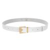 Lou Women's Fashion Charo Belt - Elegant White Leather Belt With Gold Buckle And Lou Logo. Hot