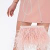 Lou Women's Fashion Uranus Pink - Handbag With Feathers On A Chain Online