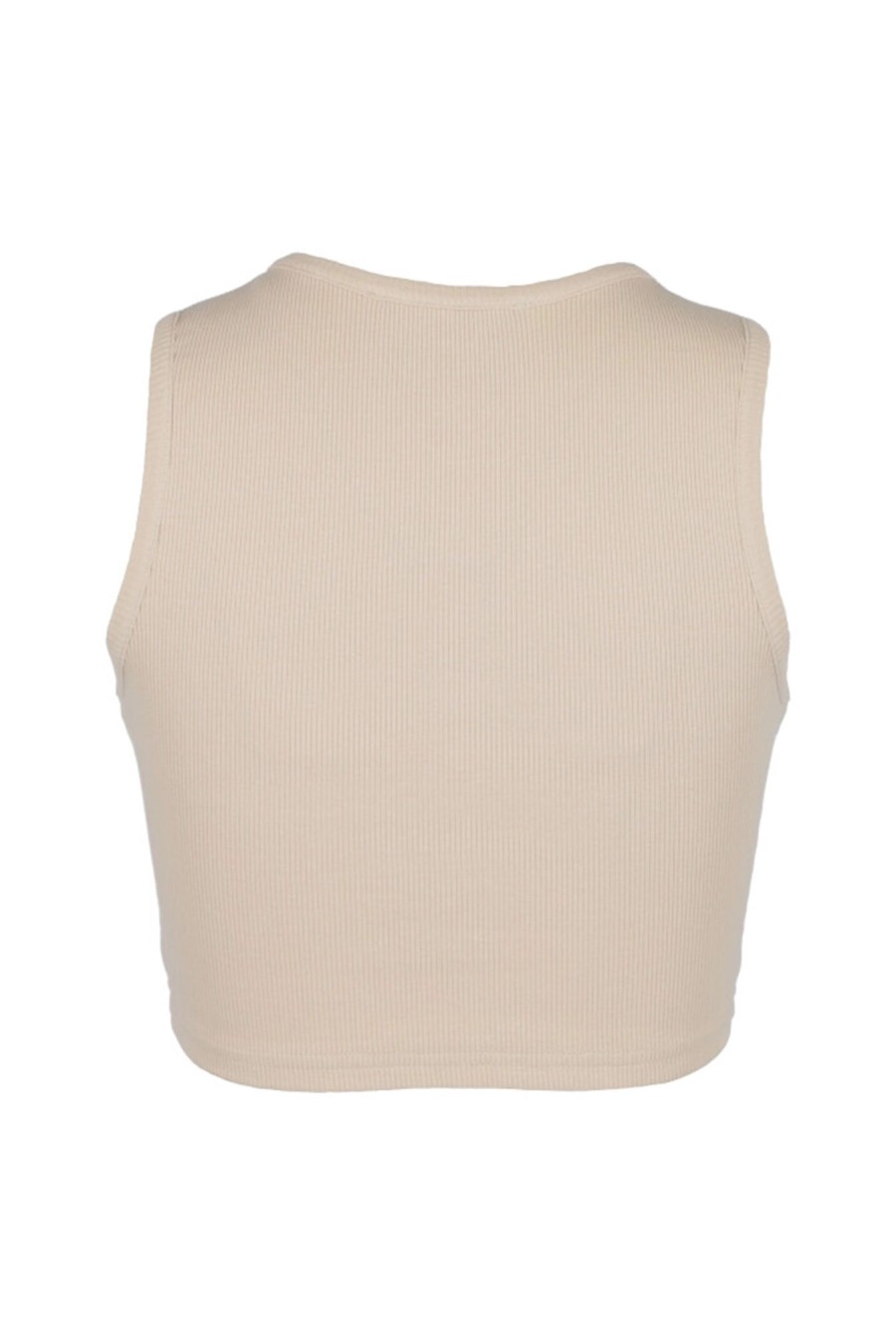 Lou Women's Fashion Saura - A Short Beige Strapless Top New