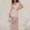 Lou Women's Fashion Willow - Pink Maxi Knit Dress New