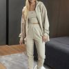 Lou Women's Fashion Boston Set - Comfortable Beige Tracksuit Set Clearance