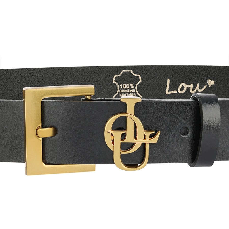 Lou Women's Fashion Nadia - Black Leather Belt Best