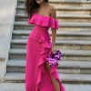 Lou Women's Fashion Fernanda Pink - Maxi Dress In Intense Pink New