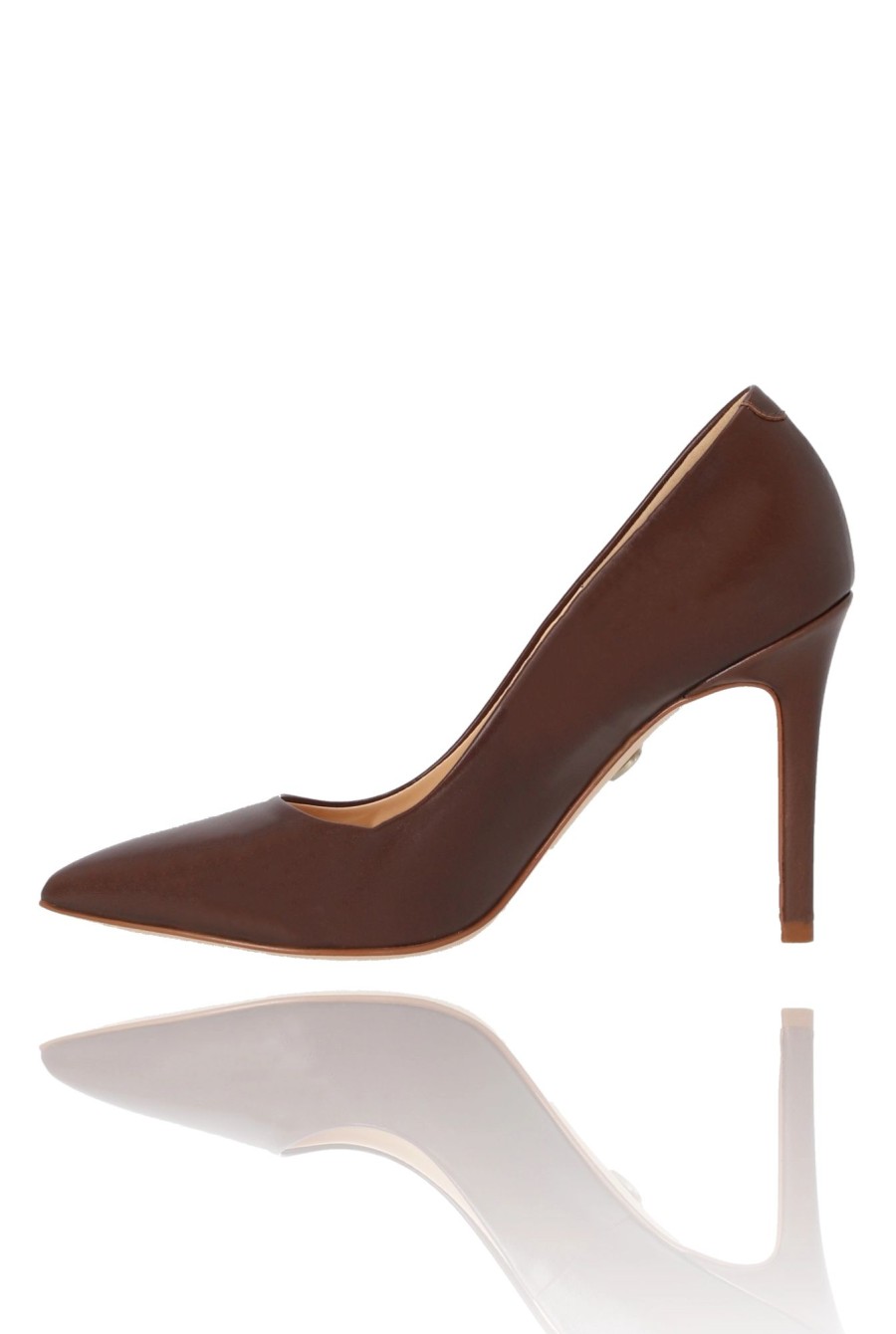 Lou Women's Fashion Paris - Classic Leather Pumps In Chocolate Shade Clearance