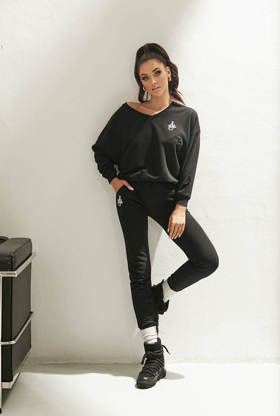 Lou Women's Fashion Tess - Logan Tracksuit With Neckline And Holes Clearance