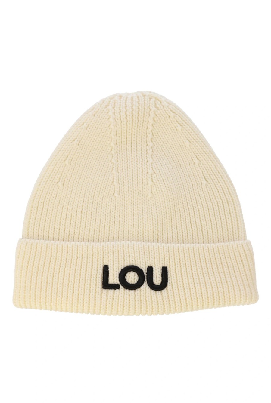 Lou Women's Fashion Winter Beanie With Lou Logo In Ecru Color Online