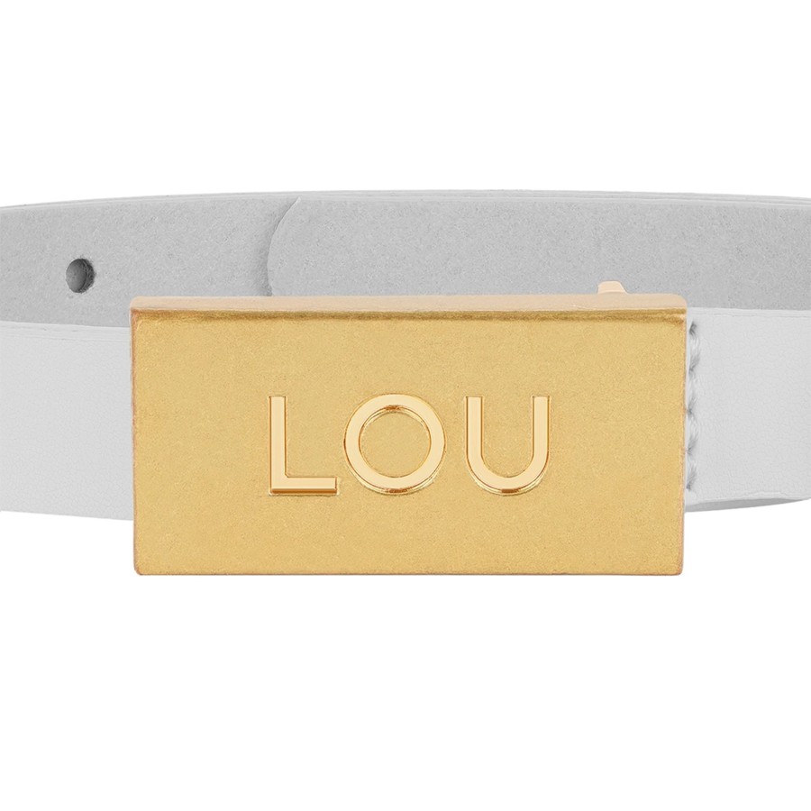 Lou Women's Fashion Lita Belt - White Women'S Belt With Gold Buckle New