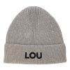 Lou Women's Fashion Grey Winter Beanie With Lou Logo Hot