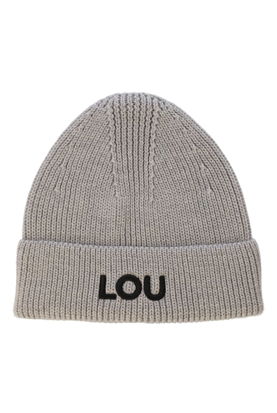 Lou Women's Fashion Grey Winter Beanie With Lou Logo Hot